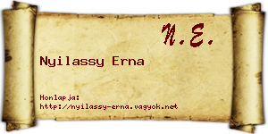 Nyilassy Erna névjegykártya